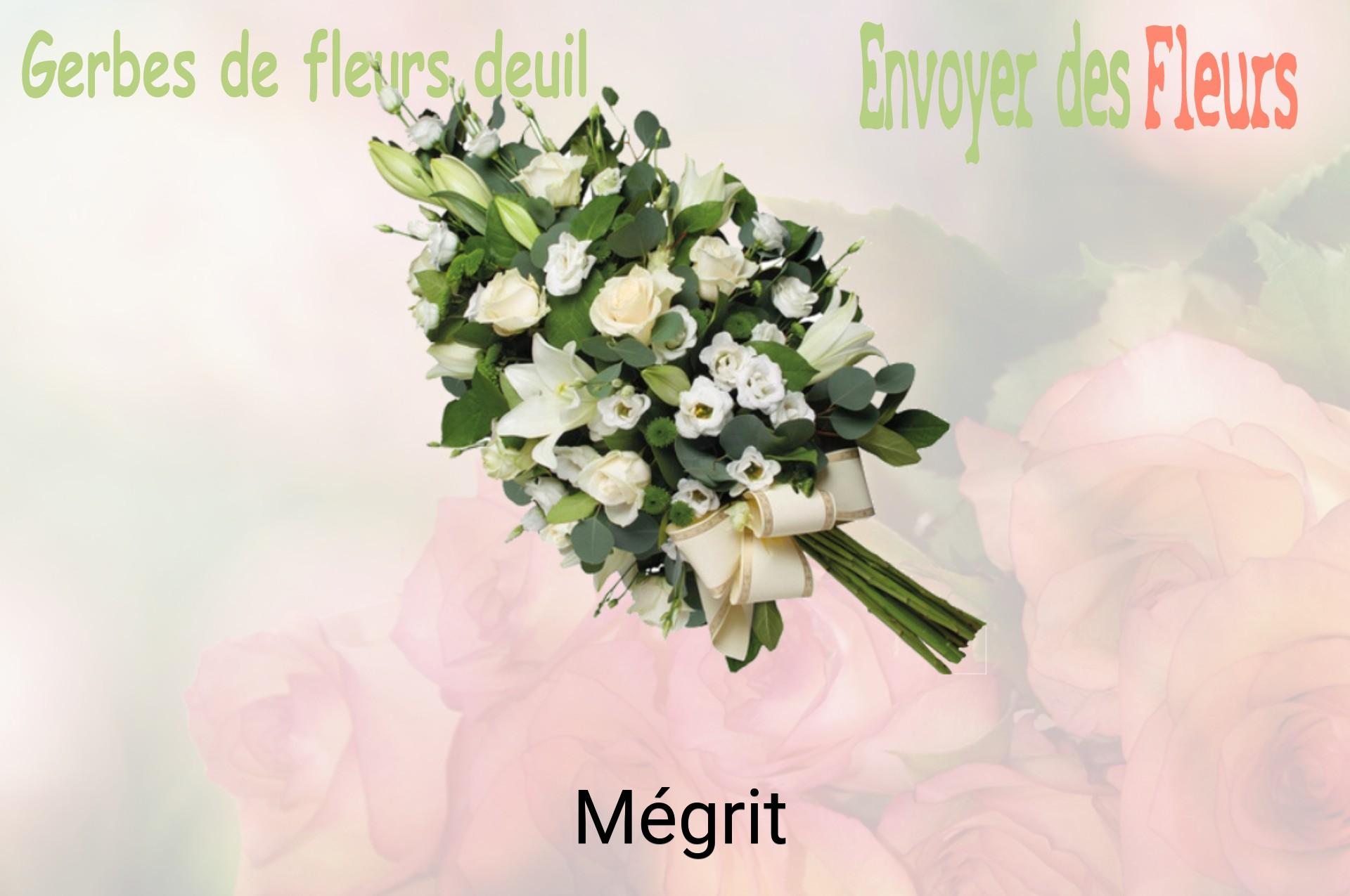 Gerbe de fleurs de deuil livrée à Mégrit